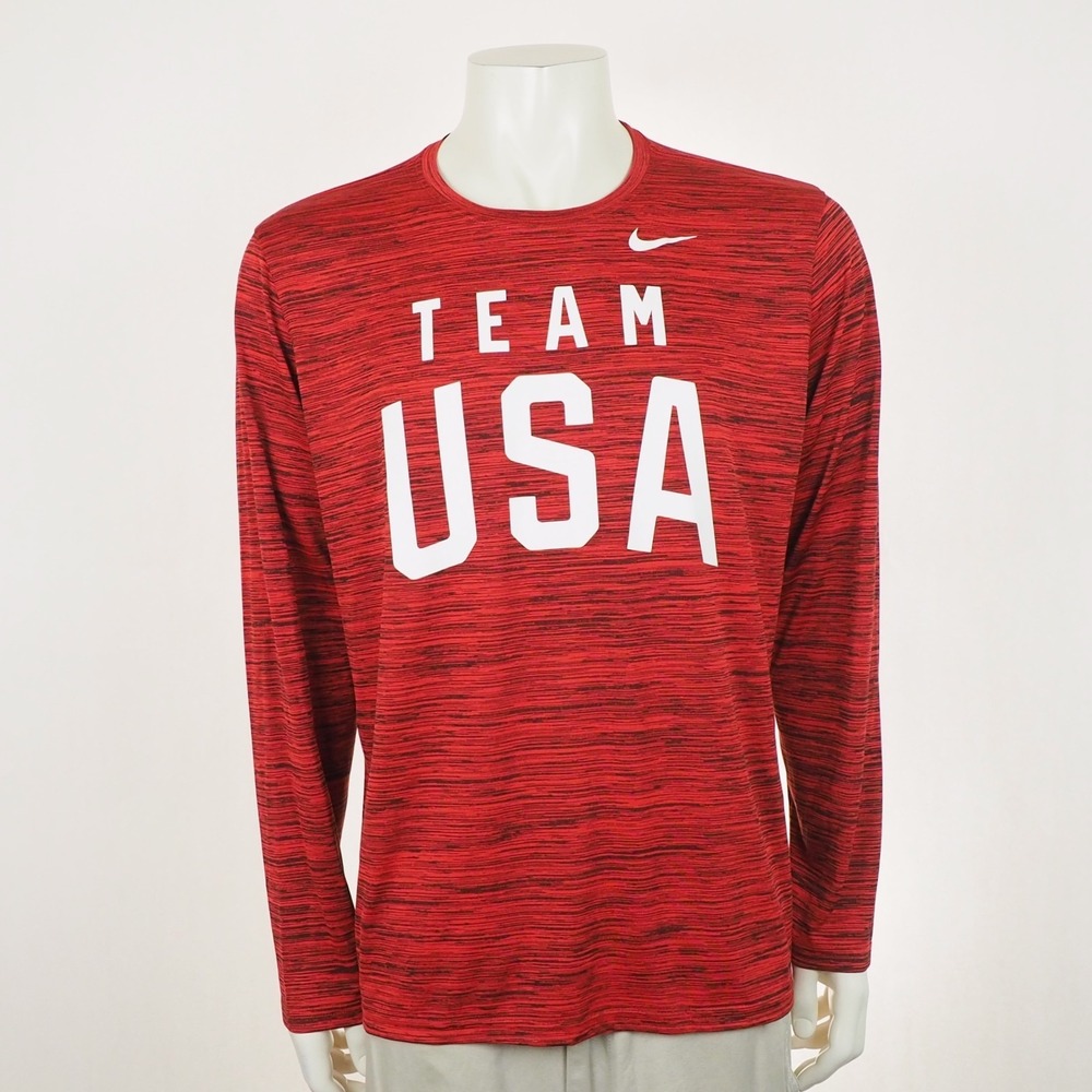 Nike Team USA Olympics Training Tee Shirt Mens XL Red Dri-Fit Olympic Workout